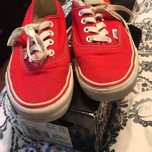 Red Authentic Vans men’s 4, women’s 5.5